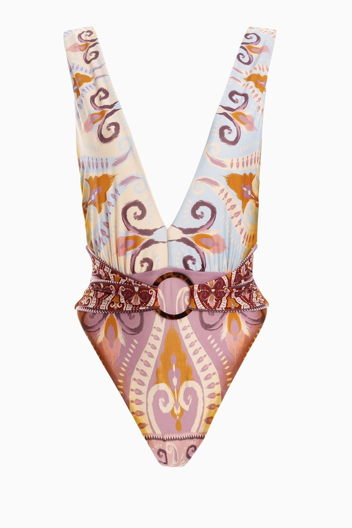 Ina Plunge Neck Swimsuit, Multicolour