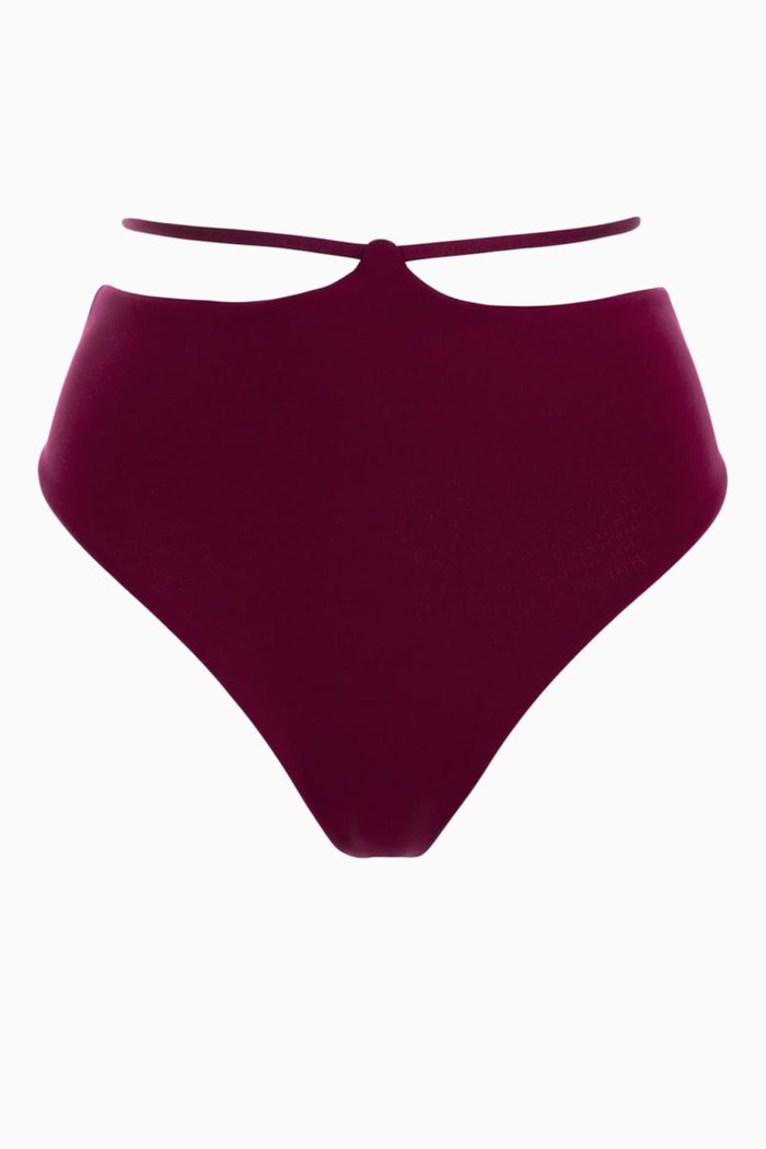 

Safire High Waist Bikini Bottoms, Burgundy