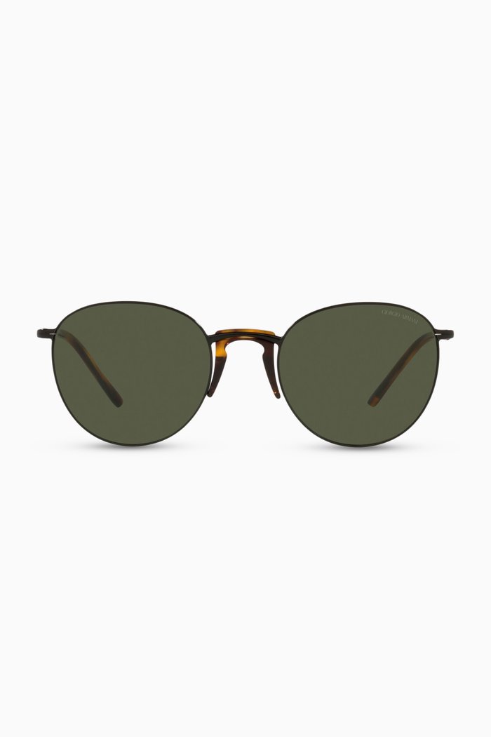 

Round Sunglasses in Metal & Acetate, Green