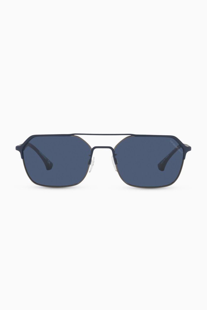 Aviator Sunglasses in Steel, Blue