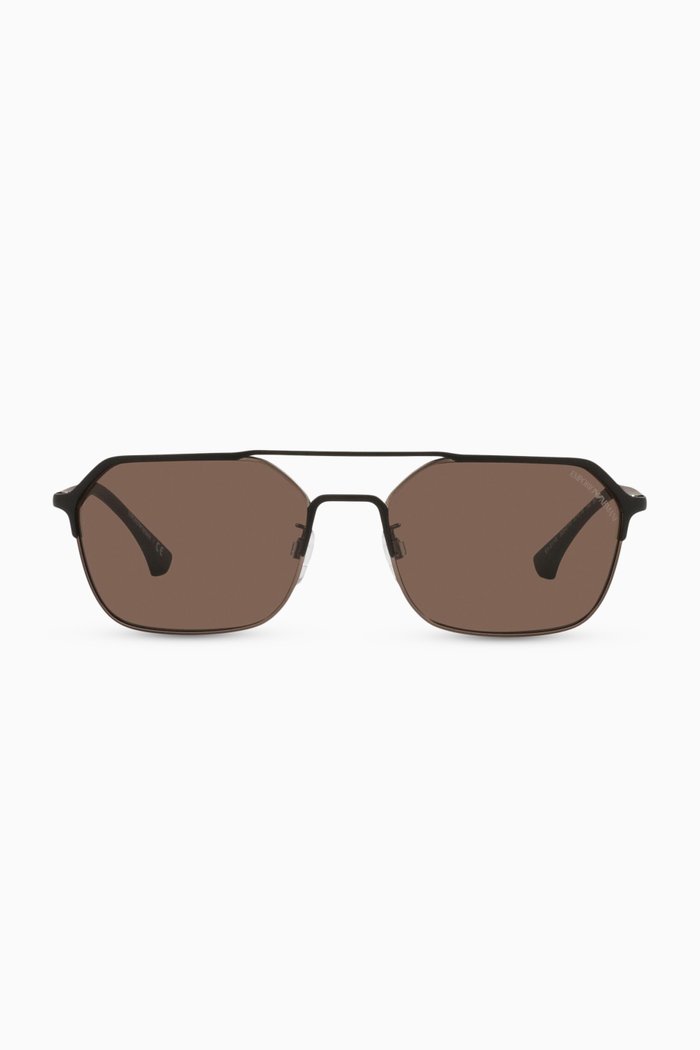 

Aviator Sunglasses in Steel, Brown