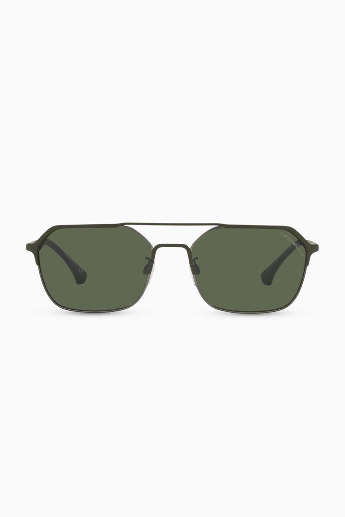 

Aviator Sunglasses in Steel, Green