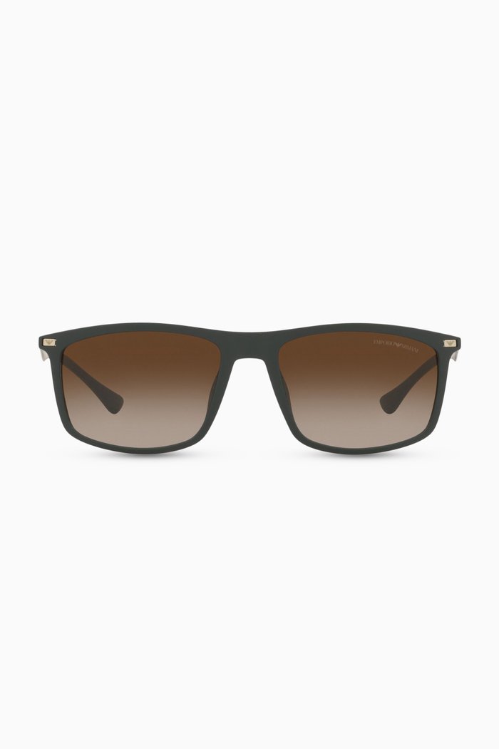 D-frame Sunglasses in Metal & Acetate, Brown