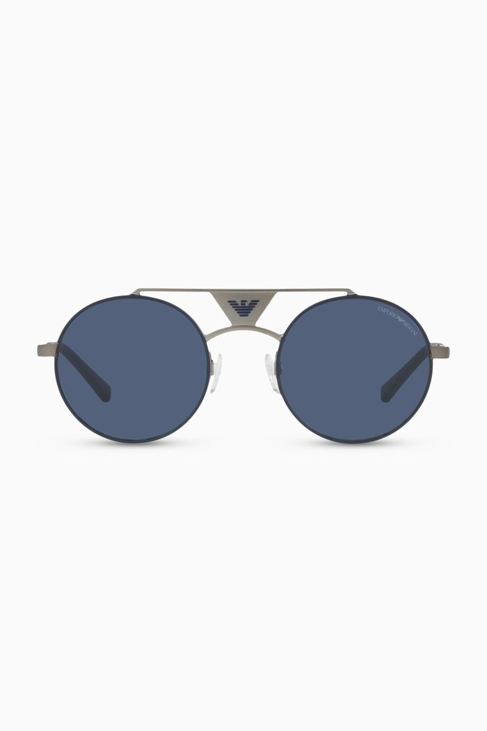 

Round Sunglasses in Metal, Blue