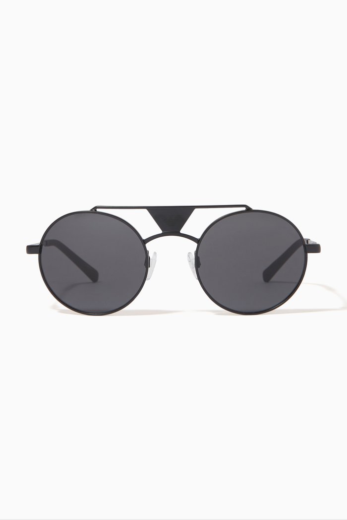 

Round Sunglasses in Metal, Grey