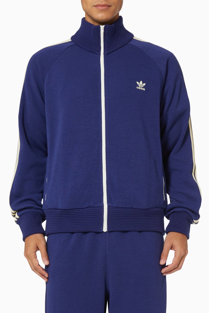 

x Wales Bonner 80s Track Jacket in Double Yarn, Blue