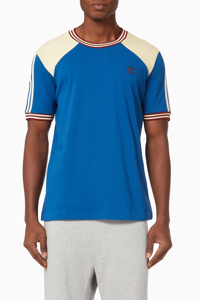 

Wales Bonner College T-shirt in Jersey, Blue