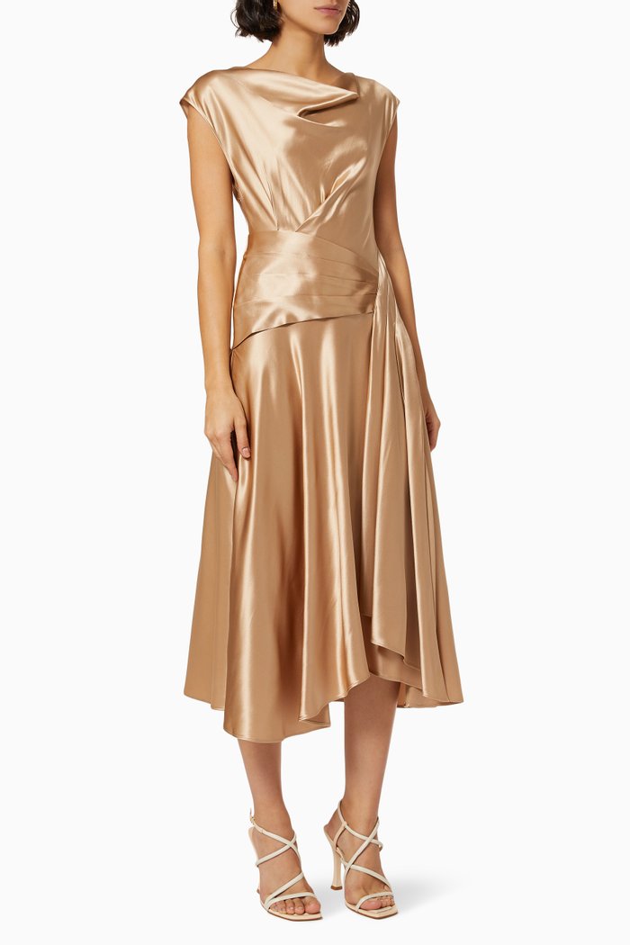 

Hewitt Dress in Satin, Neutral