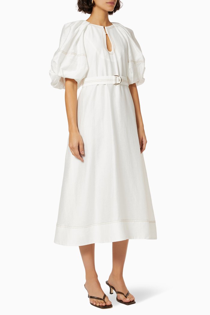 

Harlow Dress in Linen, Neutral