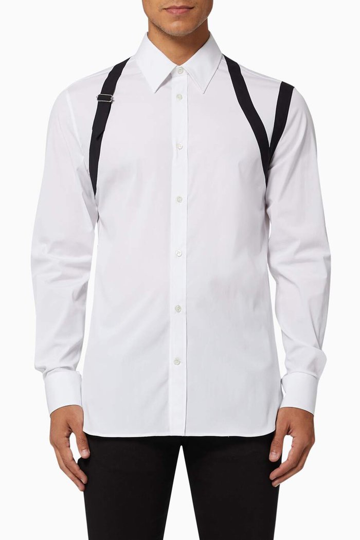 

Cage Harness Shirt in Stretch Cotton Poplin, White