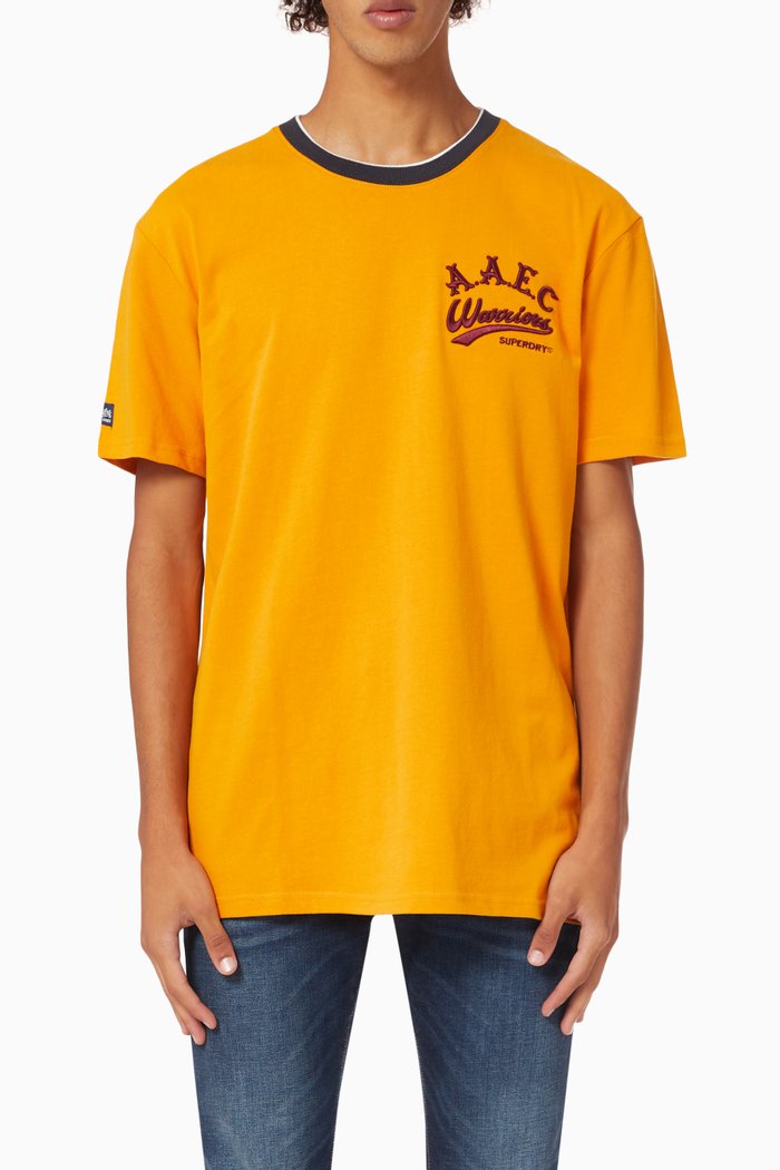 Collegiate T-shirt in Cotton Jersey, Yellow
