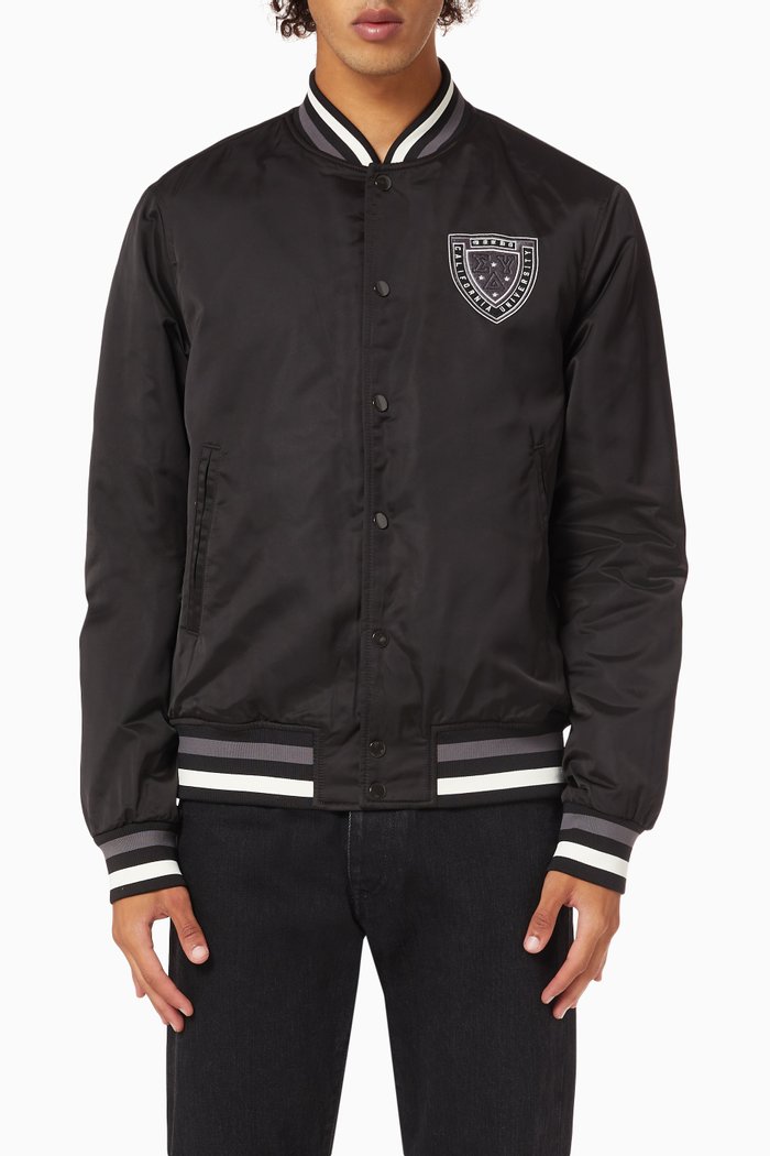 

Varsity Bomber Jacket, Black
