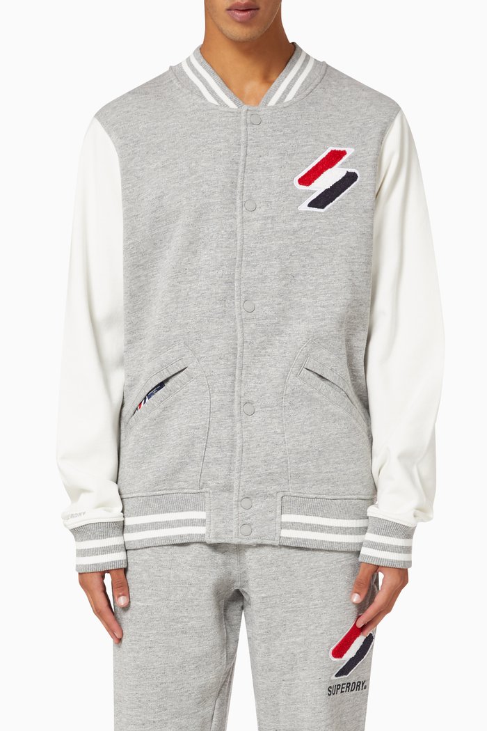 

Code Chenille Walk Out Jacket in Cotton Terry, Grey