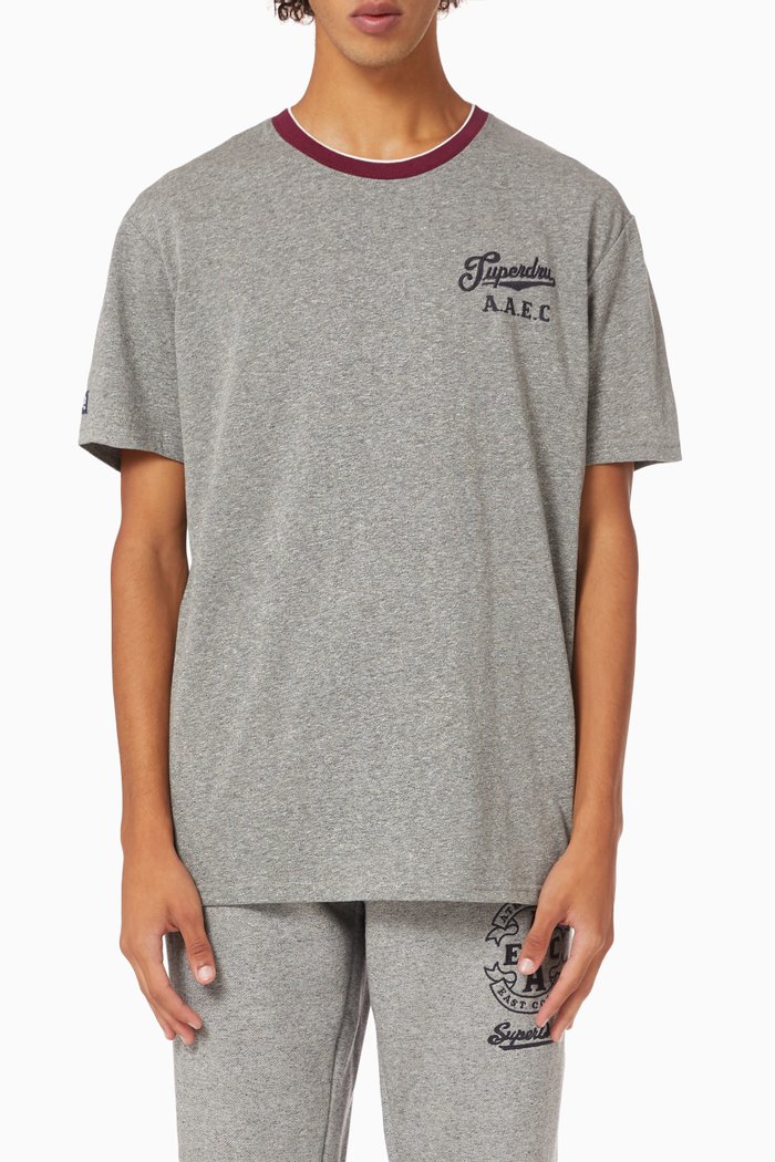 Collegiate T-shirt in Cotton Jersey, Grey