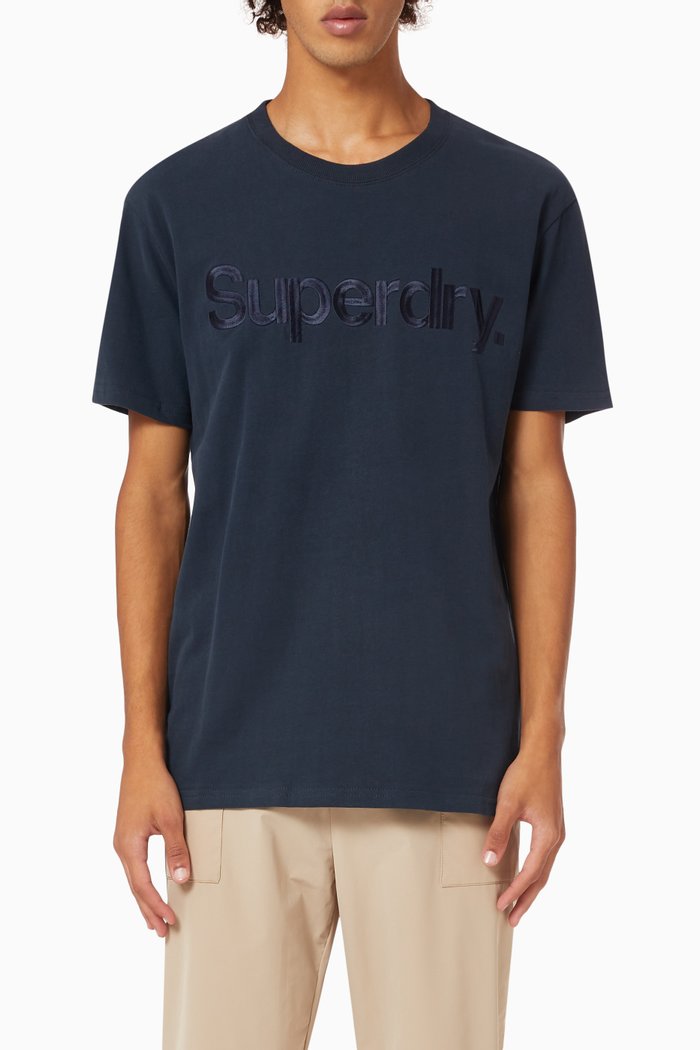 Core Logo T-shirt in Cotton Jersey, Blue