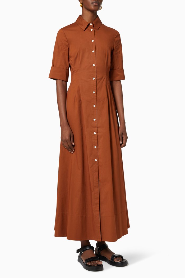 

Joan Maxi Dress in Cotton, Brown