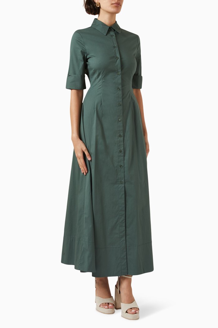 

Joan Maxi Dress in Cotton, Green