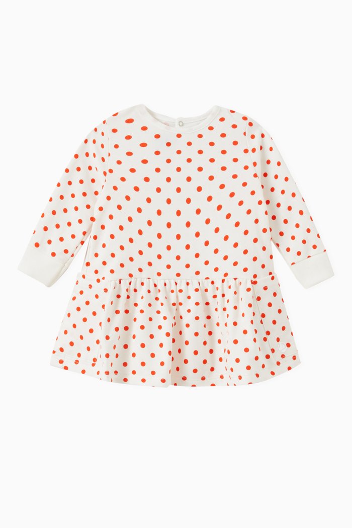 

Polka Dot Pattern Dress in Cotton Fleece, Multicolour
