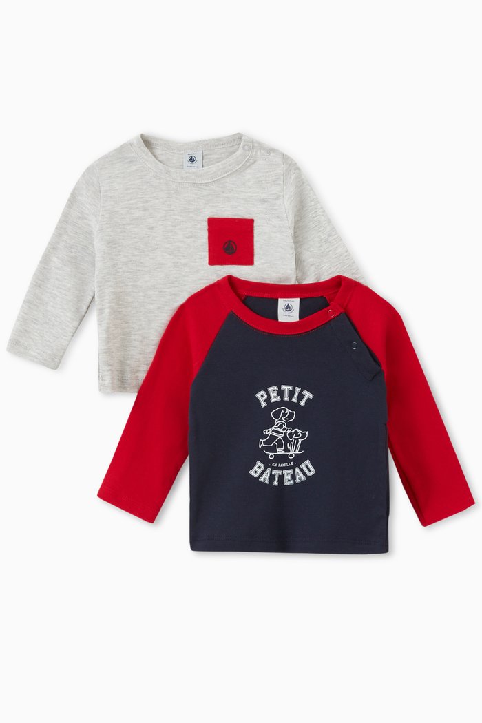 

Long Sleeve T-shirts in Organic Cotton, Set of 2, Multicolour