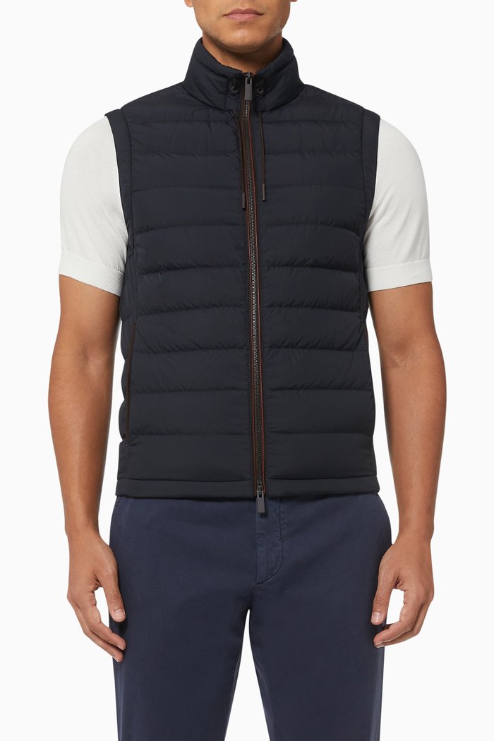 

Packaway Down Vest in Nylon, Blue