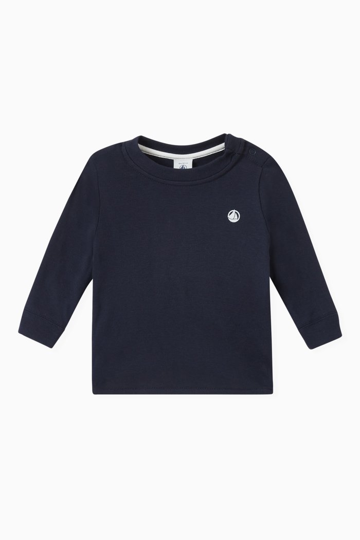 

Long Sleeve T-shirt in Organic Cotton, Blue