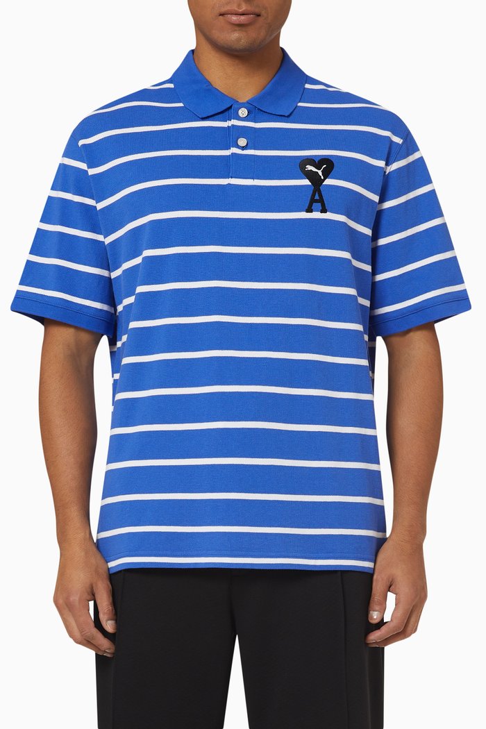 

Puma X Ami Polo Shirt in Cotton, Blue
