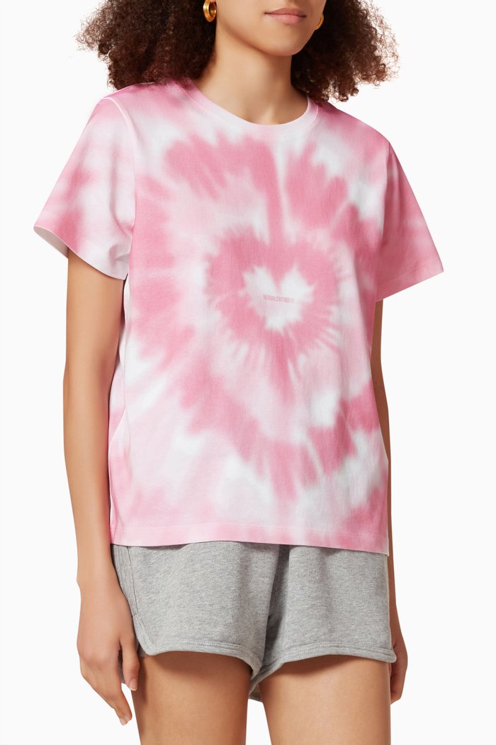 

Tie-Dye Print T-shirt in Cotton Jersey, Pink