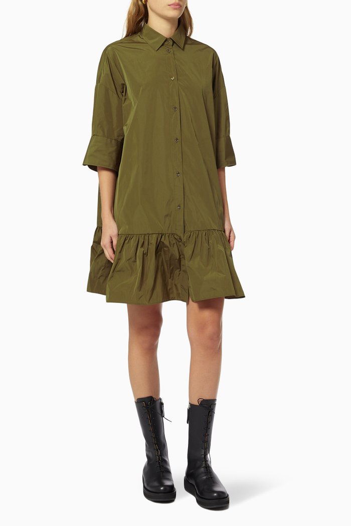 Abito Dress in Taffeta, Green