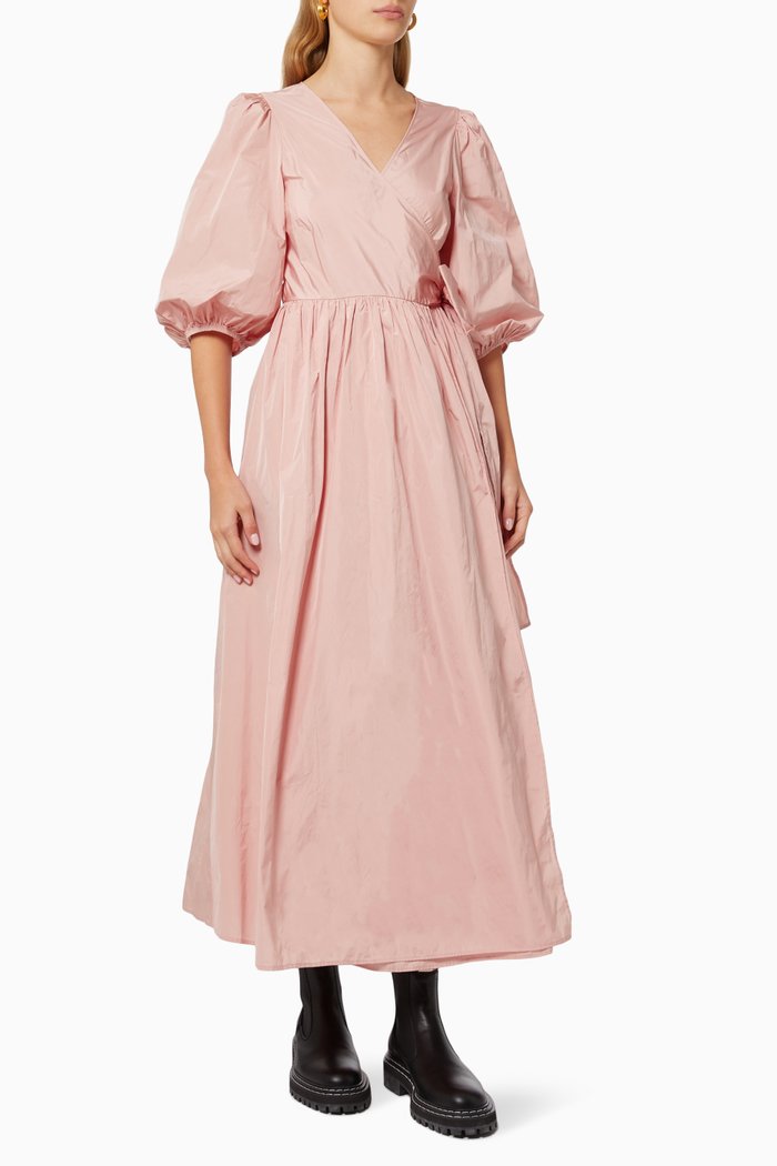 

Wrap Dress in Crisp Taffeta, Pink