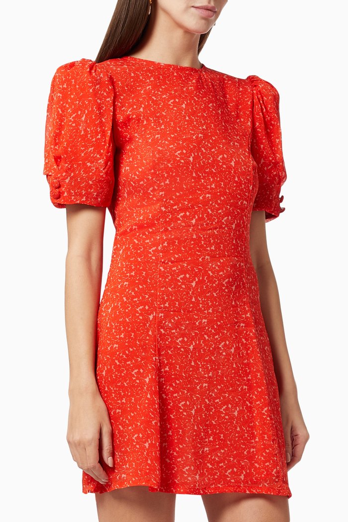

Bella Floral Dress in Georgette, Red