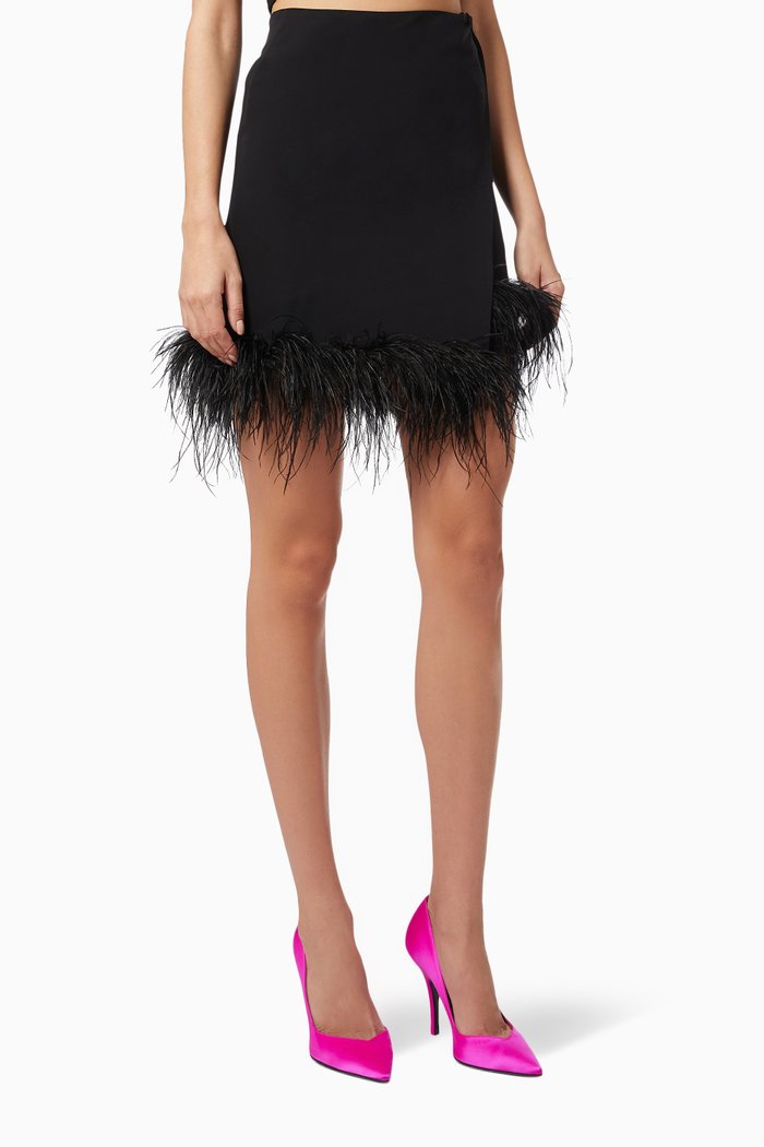 

Espresso Wrap Skirt in Crepe, Black