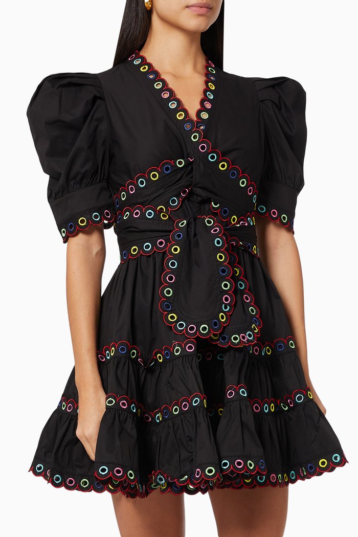 

Nadir Wrap Dress in Cotton, Black