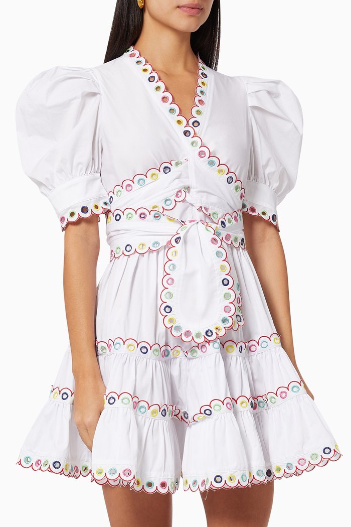 

Nadir Wrap Dress in Cotton, White
