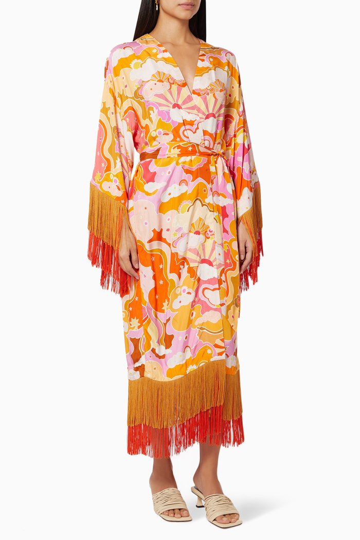 

Stella Kimono in Satin, Orange