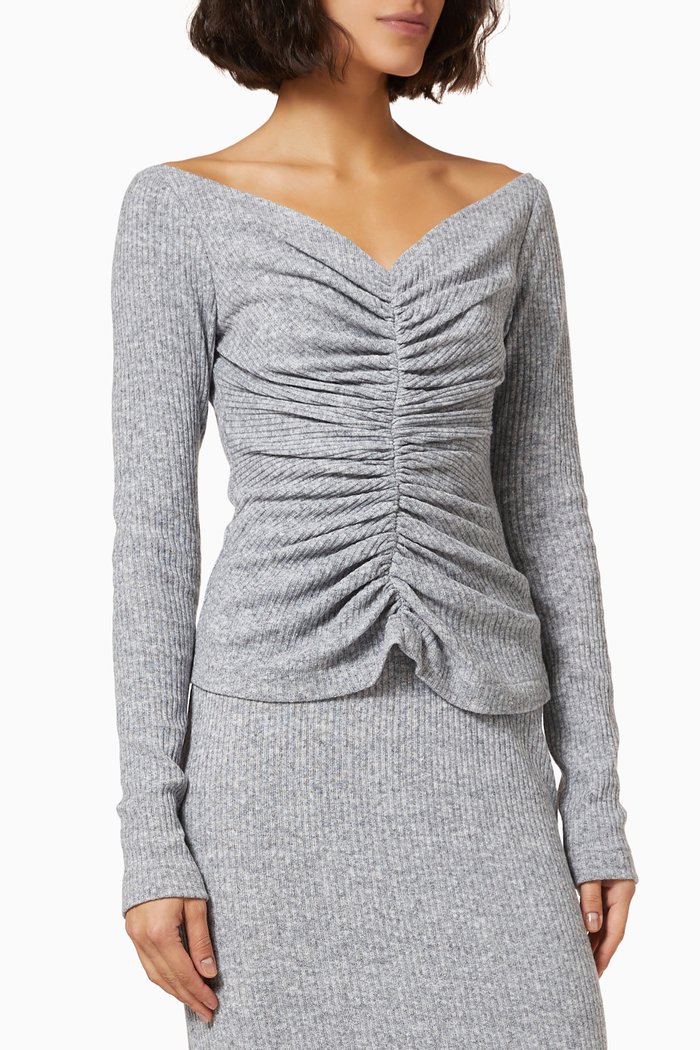 

Front Drape Top in Viscose, Grey