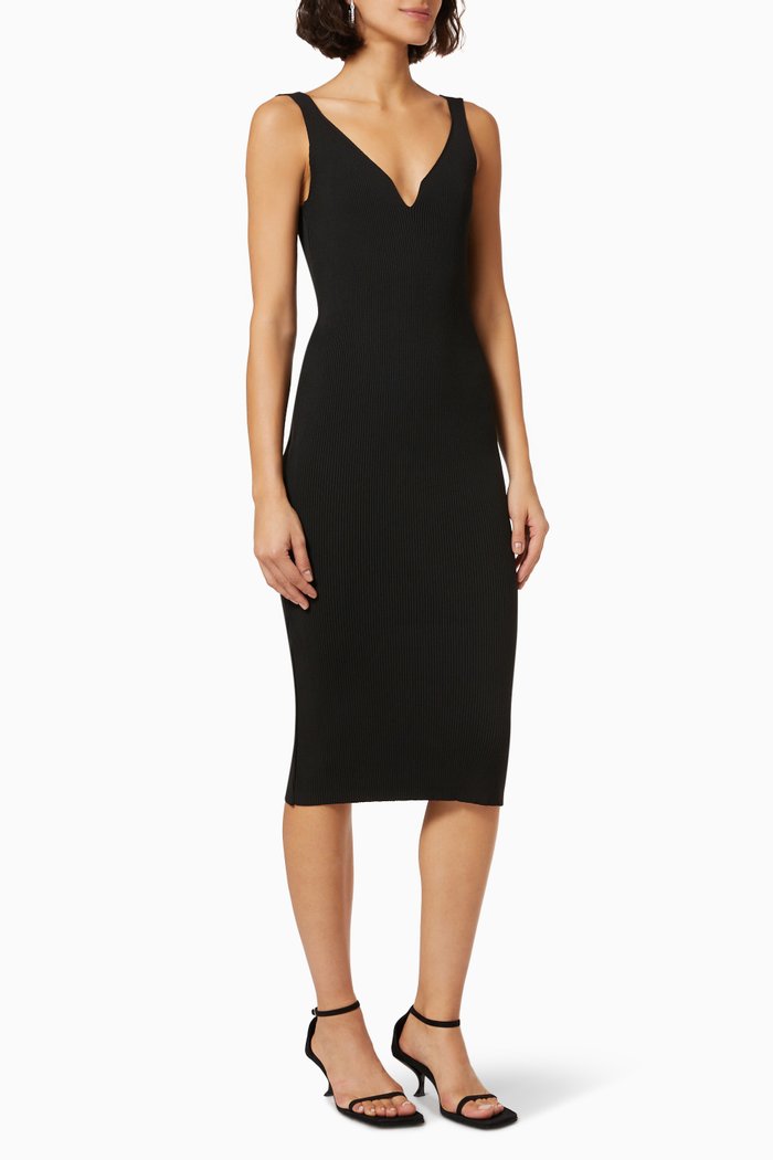

Jersey Midi Dress in Viscose, Black