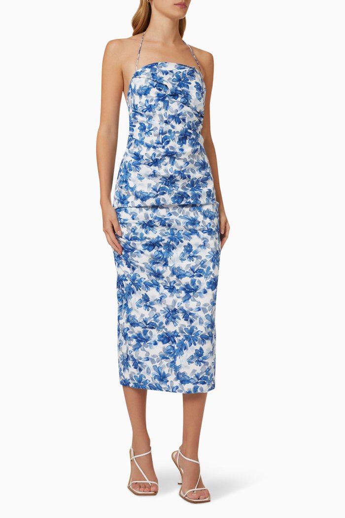 

Corset Style Halter Dress, Blue
