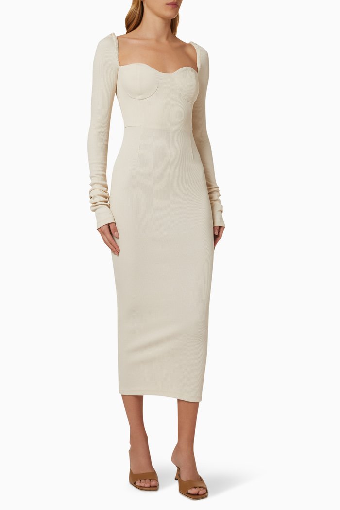 

Bustier Pencil Dress, Neutral