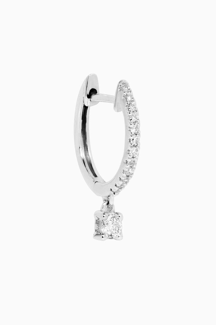 

Square Hanging Diamond Single Earring in 18kt White Gold