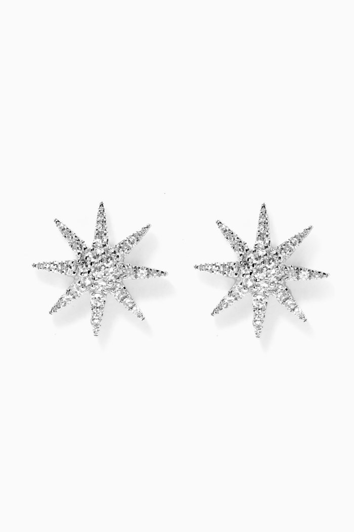 

Soleil Diamond Earrings in 18kt White Gold