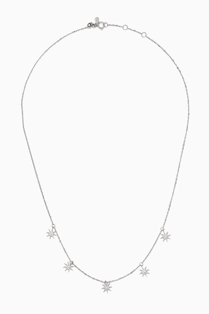

5 Soleil Diamond Necklace in 18kt White Gold