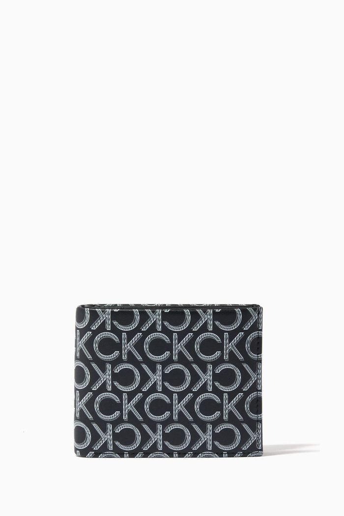 

Neon Billfold Wallet in Leather, Black