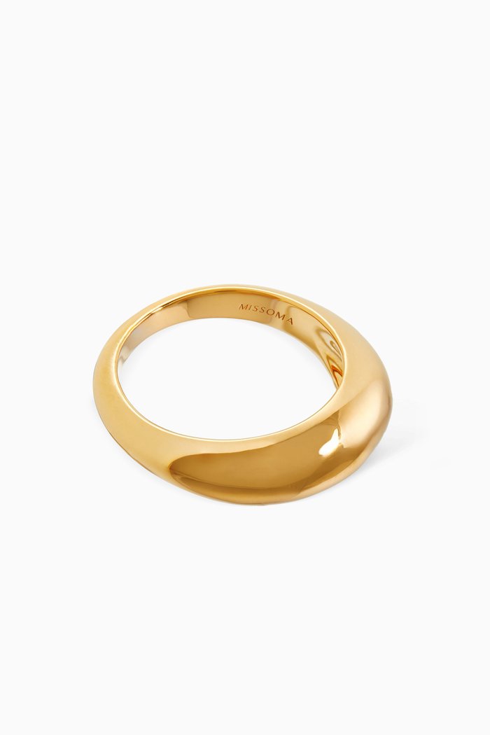 Dome Plain Ring in 18kt Gold Plated Brass