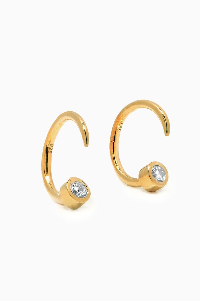 

Thread Stone Huggies in 18kt Gold Vermeil