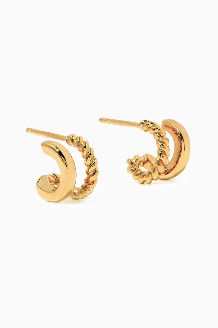 

Radial Double Huggies in 18kt Gold Vermeil