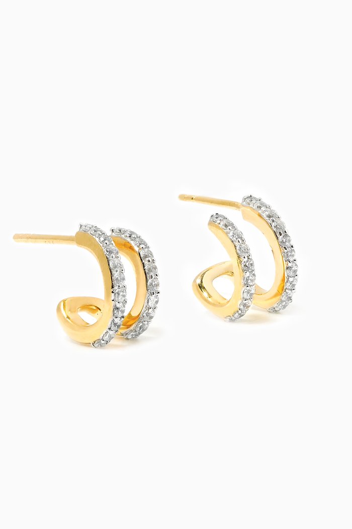 

Pave Double Huggies in 18kt Gold Vermeil