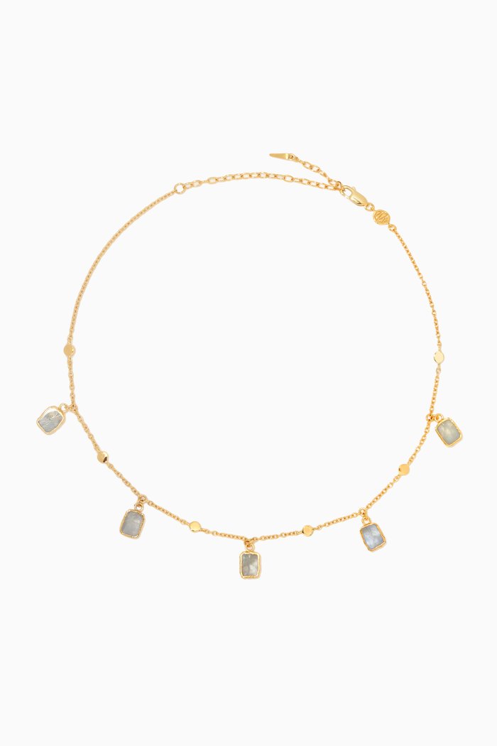 Amazonite Lena Choker in 18kt Gold Vermeil on Sterling Silver, Grey