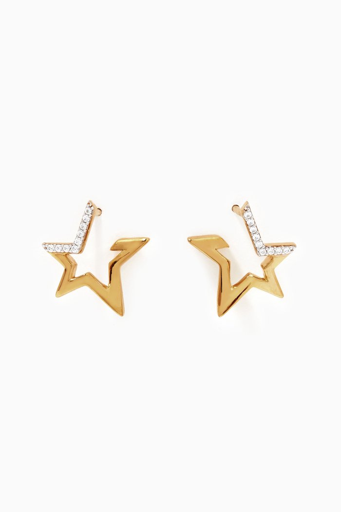 

Celestial Pave Star Huggies in 18kt Gold Vermeil on Sterling Silver