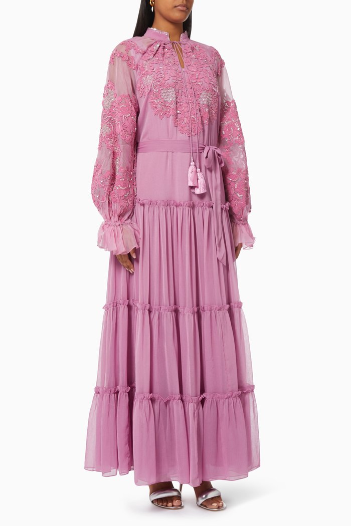 

Bianca-A Floral Tiered Dress, Pink