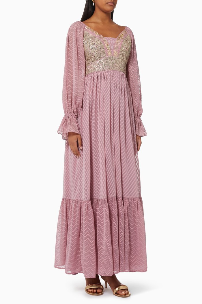 

Cerise-C Embroidered Dress, Purple